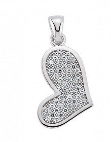 925 Sterling Silver CZ HEART PENDANT