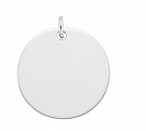 925 Sterling Silver 25mm Round Dog Tag Pendant
