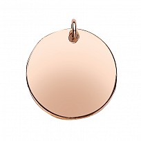 Rose Gold Plated 20MM Round Dog Tag Pendant