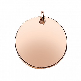 Rose Gold Plated 20MM Round Dog Tag Pendant
