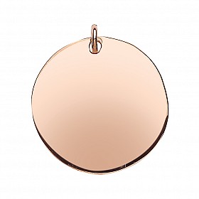 Rose Gold Plated 25mm Round Dog Tag Pendant