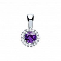 Silver CZ Amethyst Cluster Pendant