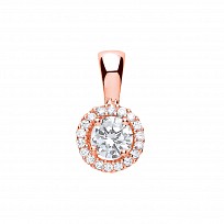 Rose Gold Plated CZ Clear Centre Cluster Pendant
