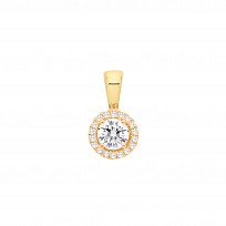 Silver Gold Plated CZ Cluster Pendant