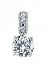 925 Sterling Silver Cubic Zirconia Halo Pendant