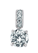 925 Sterling Silver Cubic Zirconia Halo Pendant