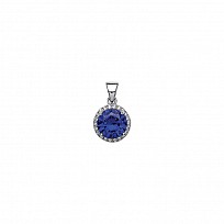 925 Sterling Silver ROUND SAPPHIRE PENDANT