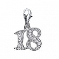 925 Sterling Silver CZ 18 PENDANT