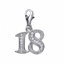 925 Sterling Silver CZ 18 PENDANT