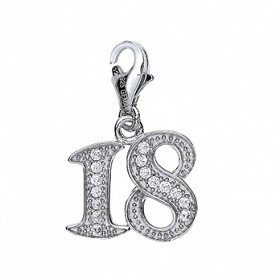 925 Sterling Silver CZ 18 PENDANT