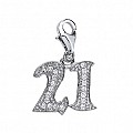 925 Sterling Silver CZ 21 PENDANT