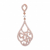 925 Sterling Silver ROSE GOLD PLATED CZ PENDANT