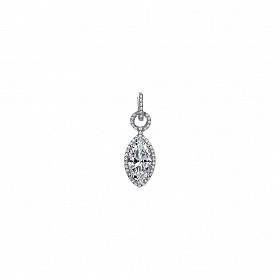 925 Sterling Silver CZ Fancy Drop Pendant