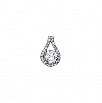 925 Sterling Silver CZ Fancy Drop Pendant