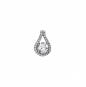 925 Sterling Silver CZ Fancy Drop Pendant