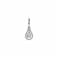 925 Sterling Silver CZ Fancy Drop Pendant