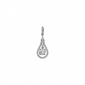 925 Sterling Silver CZ Fancy Drop Pendant