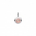 925 Sterling Silver & Rose Gold Glass Circle Pendant With Floating CZ