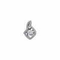 925 Sterling Silver CZ Floating Solitaire Stone Fancy Pendant
