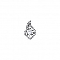 925 Sterling Silver CZ Floating Solitaire Stone Fancy Pendant