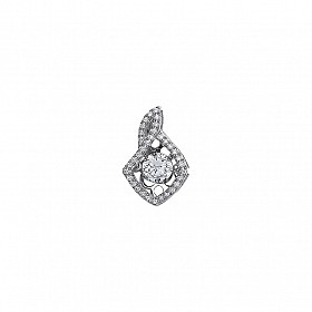 925 Sterling Silver CZ Floating Solitaire Stone Fancy Pendant