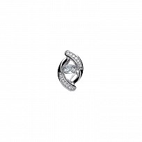 925 Sterling Silver CZ Floating Solitaire Stone Fancy Pendant