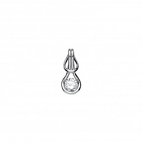 925 Sterling Silver Single CZ Fancy Pedant
