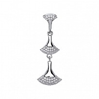 925 Sterling Silver CZ Fancy Drop Pendant