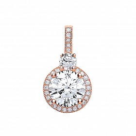Rose Gold Plated CZ Fancy Pendant