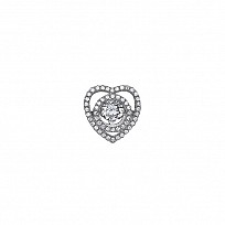 925 Sterling Silver CZ Heart Floating Solitaire Stone Pendant
