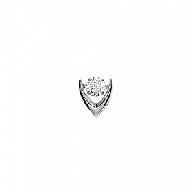 925 Sterling Silver CZ Floating Solitaire Stone Pendant