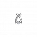 925 Sterling Silver CZ Dancing Floating Solitaire Kiss Pendant