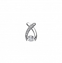 925 Sterling Silver CZ Dancing Floating Solitaire Kiss Pendant