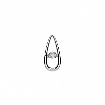 925 Sterling Silver CZ Floating Solitaire Stone Tear Drop Pendant