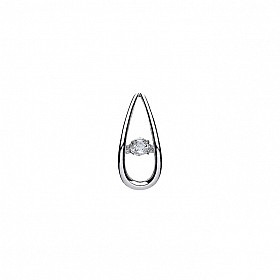 925 Sterling Silver CZ Floating Solitaire Stone Tear Drop Pendant