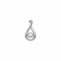 925 Sterling Silver CZ Tear Drop Floating Solitaire Stone Pendant