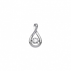 925 Sterling Silver CZ Tear Drop Floating Solitaire Stone Pendant