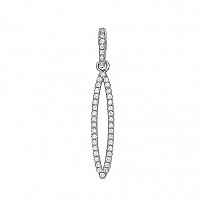 925 Sterling Silver CZ Pave Fancy Drop Pendant
