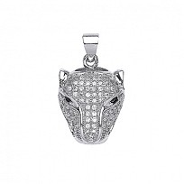 925 Sterling Silver CZ Pave Panther Head