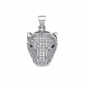 925 Sterling Silver CZ Pave Panther Head