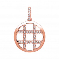 Rose Gold Plated CZ Fancy Cutout Pendant