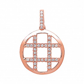 Rose Gold Plated CZ Fancy Cutout Pendant