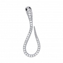 925 Sterling Silver CZ Pave Set Snake Pendant