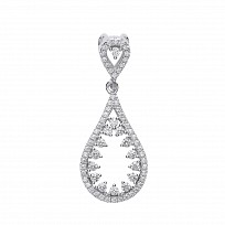 925 Sterling Silver CZ Fancy Tear Drop Pendant