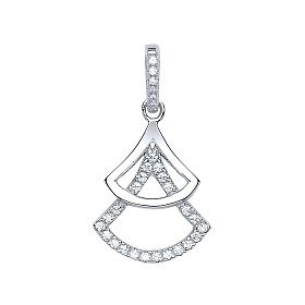 925 Sterling Silver CZ Fancy Drop Pendant