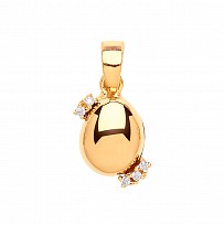 Gold Plated CZ Oval Polished Fancy Pendant