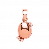 Rose Gold Plated CZ Oval Polished Fancy Pendant