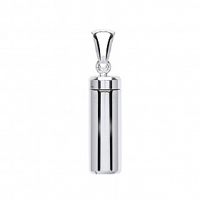 925 Sterling Silver Cylinder Shape Cremation Pendant Urn