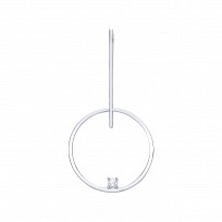 925 Sterling Silver Fancy Round & Line Detail Pendant With Single Stone