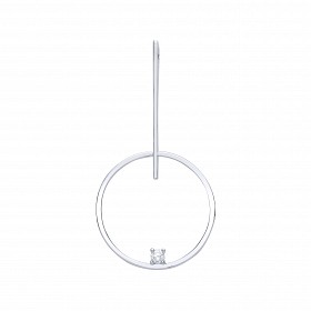 925 Sterling Silver Fancy Round & Line Detail Pendant With Single Stone